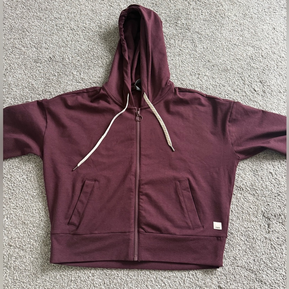 Vuori Maroon Hoodie with Drawstrings